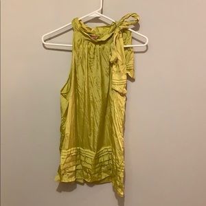 Silken blouse with halter neckline